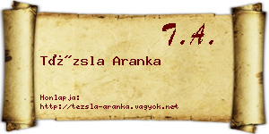 Tézsla Aranka névjegykártya